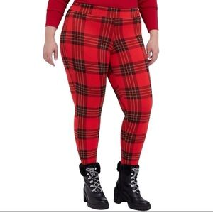 Torrid 2, premium legging thread plaid red (18-20)